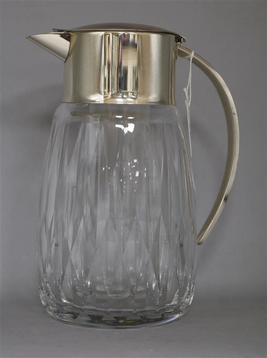 A cut crystal & plated lemonade jug